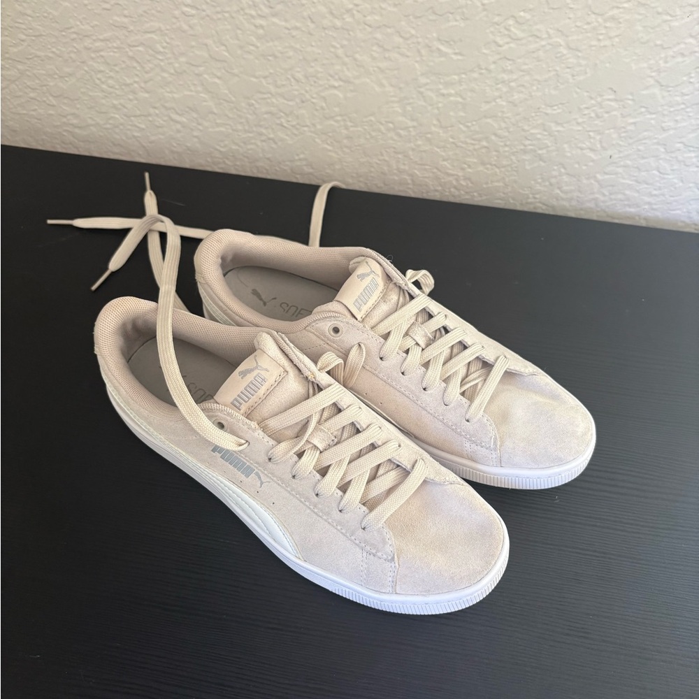 Puma Women's Beige Suede Sneakers
